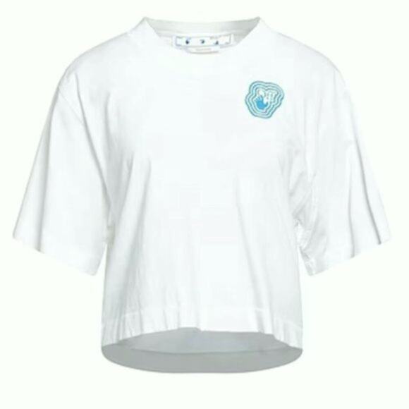 Off White Fluo Swimming Man Cotton Cropped T shirt L - Picture 1 of 9